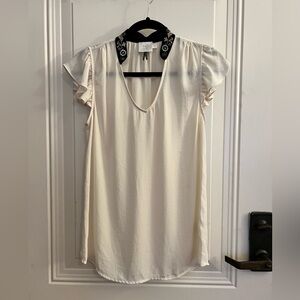 HD in Paris Floral Embroidered Collar Ruffle Sleeve Blouse